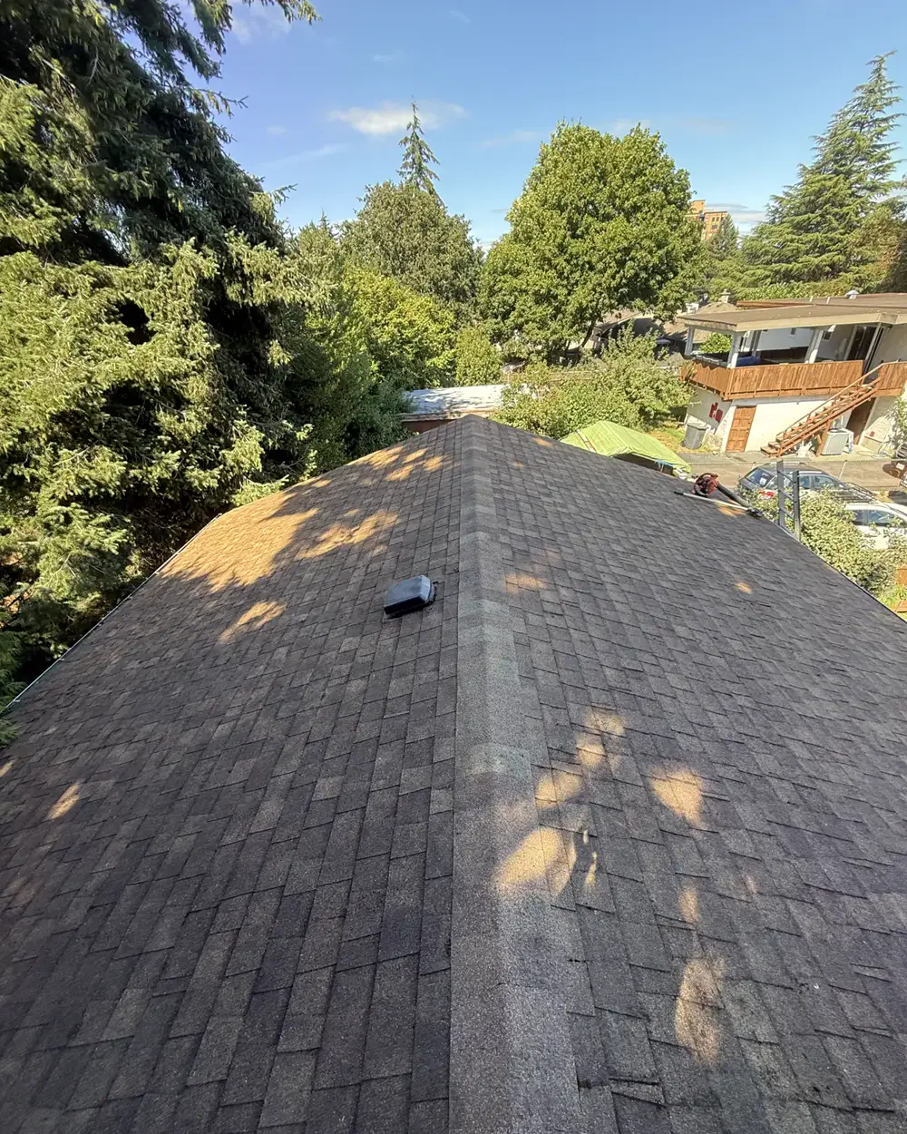 After: clean roof ridge